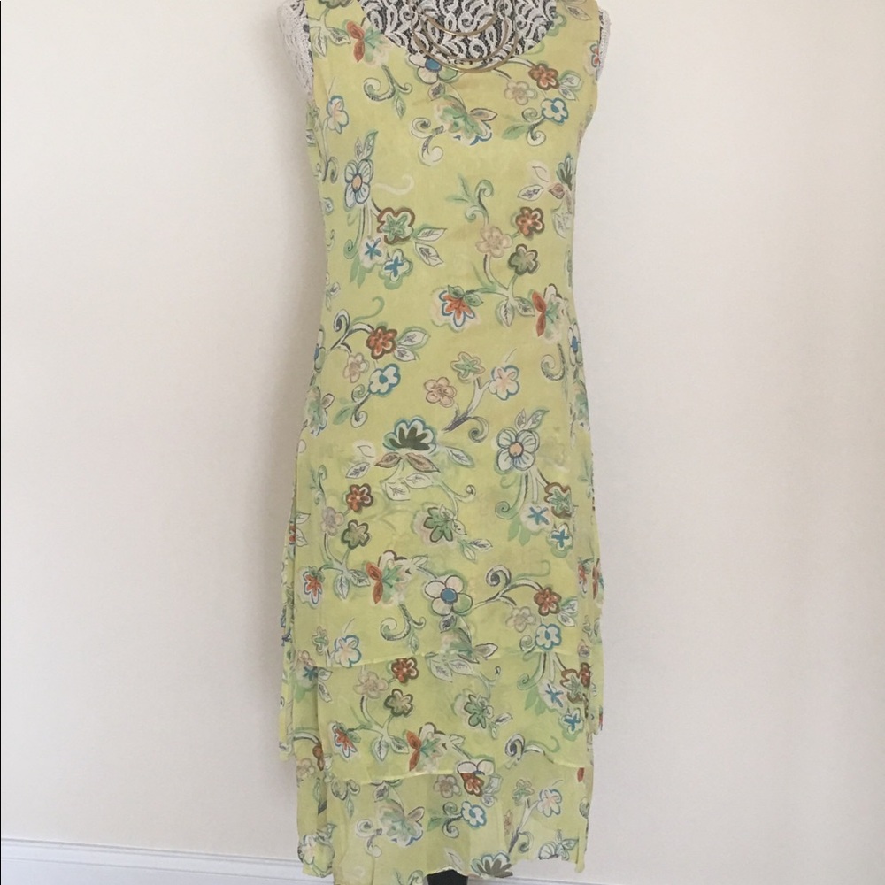 MICA Floral Chiffon layered ruffle Dress